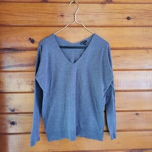 Express Gray V-Neck Sweater